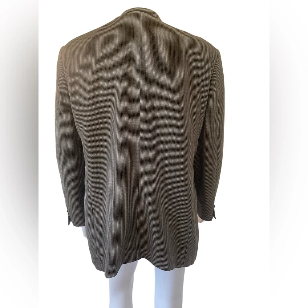 Tallia Uomo Tan Herringbone Blazer 44L Mens Sport Coat Jacket Classic Cotton
